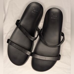 A New Day Classic Black Slide Sandals